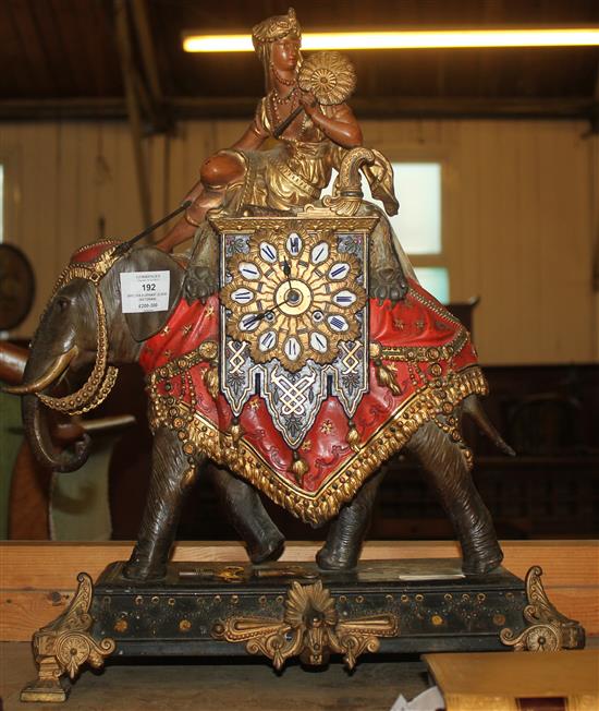 Spelter elephant clock (Victorian)